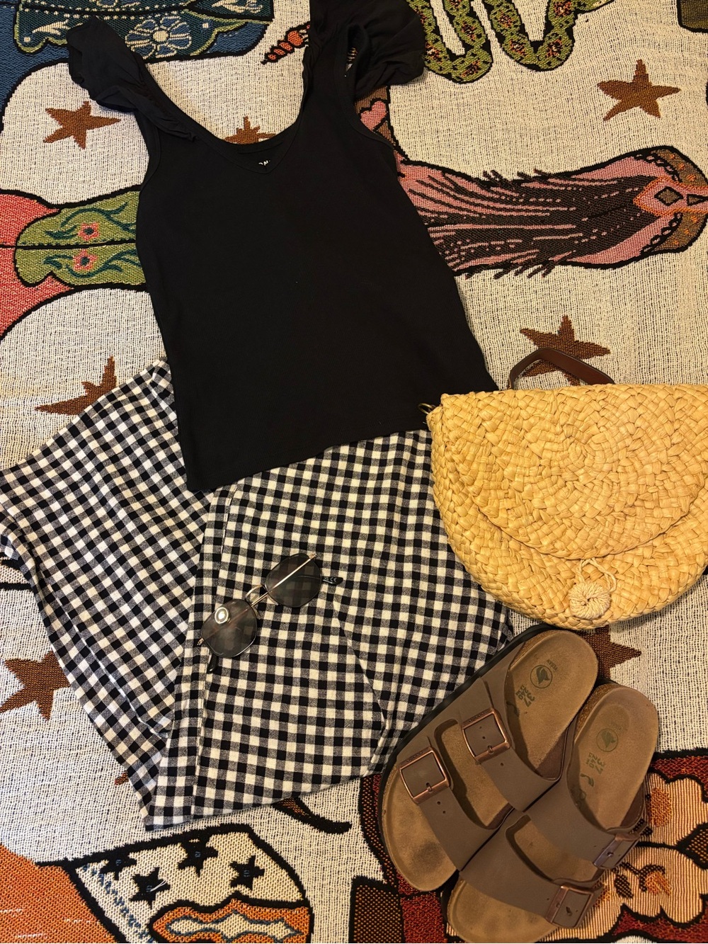 Black Ruffled Sleeve Tank Top - Old Navy